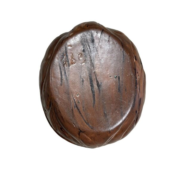Vintage Style Squirrel Walnut Nut Bowl Ceramic Acorn Lidded Bowl Retro Singned - Picture 4 of 11